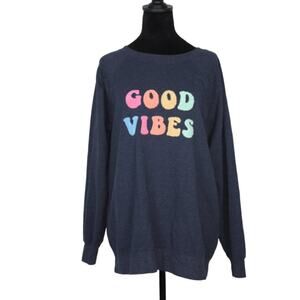 Wildfox Crewneck Sweatshirt with 'Good Vibes' Size Medium